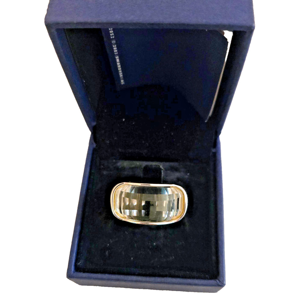 Swarovski Nirvana faceted clear crystal ring Rhodium plated Certificate and Box - Picture 2 of 9